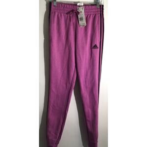 Adidas Essentials Women's Size XS Semi Pulse Lilac/Black Tapered Sweat Pants